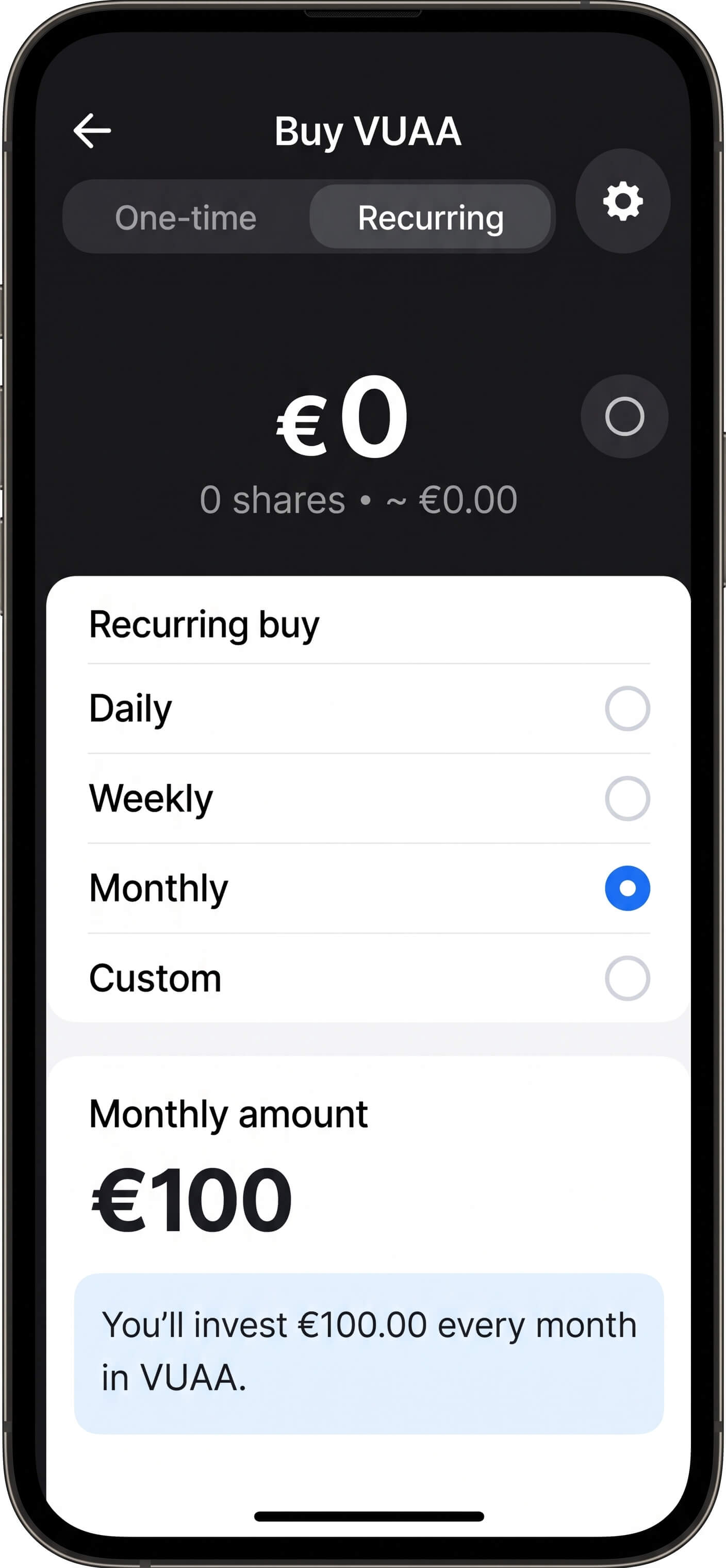 Set up recurring